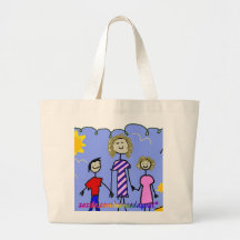 Mamá y nosotros, yendo para un paseo bolsas lienzo