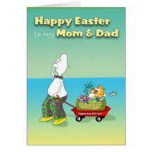 Mamá y papá Pascua feliz Tarjeta