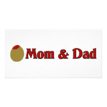 (Mamá y papá verdes olivas del amor de I) Tarjeta Fotográfica
