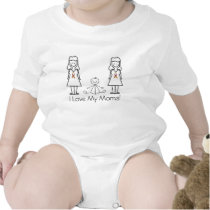 Mamáes adaptables y bebé de LGBT 2 camisetas