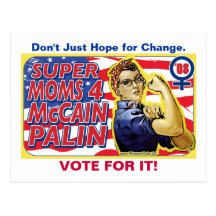 Mamáes estupendas para McCain Palin Postales
