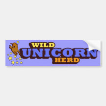 Manada salvaje del unicornio pegatina de parachoque