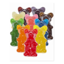 Manadas gomosas lindas divertidas del oso tarjetas postales