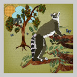 Mañana de la aceituna de los Lemurs posters
