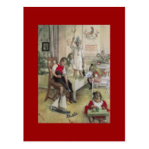 Mañana de navidad de Carl Larsson 1894 Postal