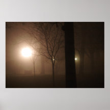 Mañana de niebla, parque de Garver, Bryan, Ohio Poster