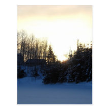 Mañana del invierno de enero postal