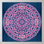 Mandala 1 del acerico sobre modelo azul de la espi posters