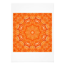 Mandala anaranjada atómica de la acuarela invitación