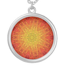 Mandala anaranjada y amarilla de Sun/de la estrell Colgante
