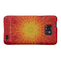 Mandala anaranjada y amarilla de Sun/de la estrell Samsung Galaxy SII Funda
