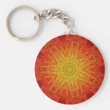 Mandala anaranjada y amarilla de Sun/de la estrell Llavero