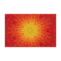 Mandala anaranjada y amarilla de Sun/de la estrell Impresión En Lienzo Estirada