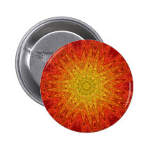 Mandala anaranjada y amarilla de Sun/de la estrell Pins