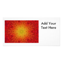 Mandala anaranjada y amarilla de Sun/de la estrell Tarjeta Fotografica