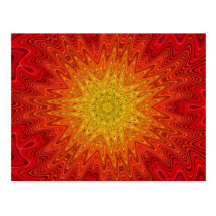 Mandala anaranjada y amarilla de Sun/de la estrell Postales