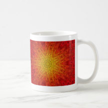 Mandala anaranjada y amarilla de Sun/de la estrell Taza De Café