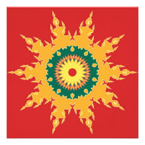 Mandala artística en rojo invitaciones