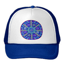 Mandala azul adornada gorro de camionero