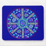 Mandala azul adornada tapete de raton