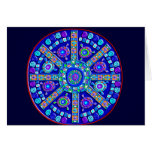 Mandala azul adornada tarjetón