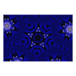 Mandala azul con la estrella y las flores arte fotográfico
