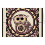 Mandala-Bonito del retrato del búho en rosa tarjetas