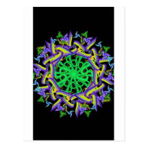 mandala con un fondo negro tarjetas postales