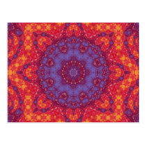 Mandala de la acuarela de la puesta del sol del ba tarjetas postales