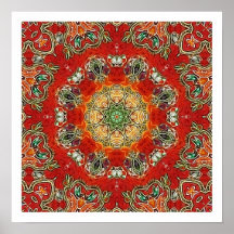 Mandala de la teja de la India Posters