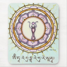 Mandala de Lotus del mantra de Tara Alfombrilla De Ratón