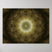 Mandala de oro de la estrella posters