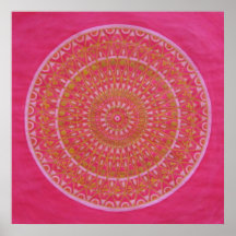 Mandala de oro de la rueda impresiones