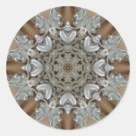 Mandala de plata de Steampunk de los diamantes art Pegatinas Redondas