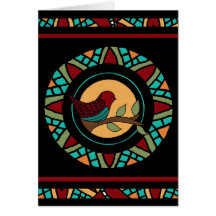 Mandala del pájaro del verano felicitacion 