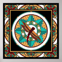 Mandala-impresión de la libélula del verano impresiones