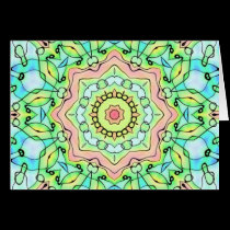Mandala lavada de la tinta tarjetas