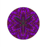 Mandala púrpura del caleidoscopio reloj