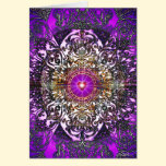Mandala púrpura tarjetas