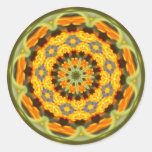 Mandala redonda del naranja del pegatina pegatinas
