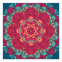 Mandala roja de Lotus Comunicados