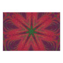 Mandala roja y verde del navidad impresion fotografica
