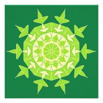Mandala verde artística invitaciones