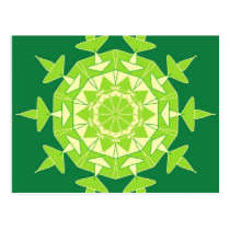 Mandala verde artística tarjetas postales