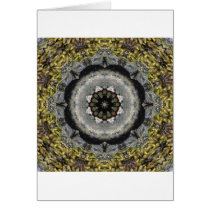 Mandala verde de la playa de la alga marina tarjetas