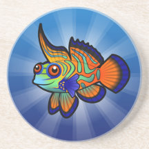 Mandarín del dibujo animado/pescados de Dragonet Posavaso Para Bebida