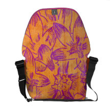 Mandarina caliente del hibisco floral bolsas de mensajeria
