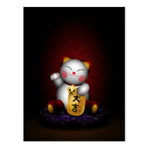 Maneki afortunado Neko Postal