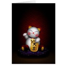 Maneki afortunado Neko Tarjeta