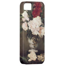 Manet: Florero de Peonies en pequeñas ilustracione iPhone 5 Case-Mate Carcasas